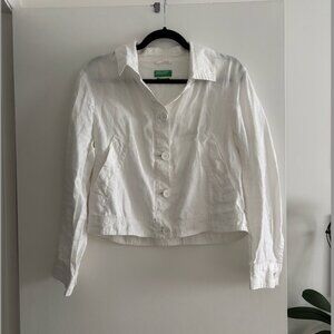United Colors of Benetton White Linen Jacket
